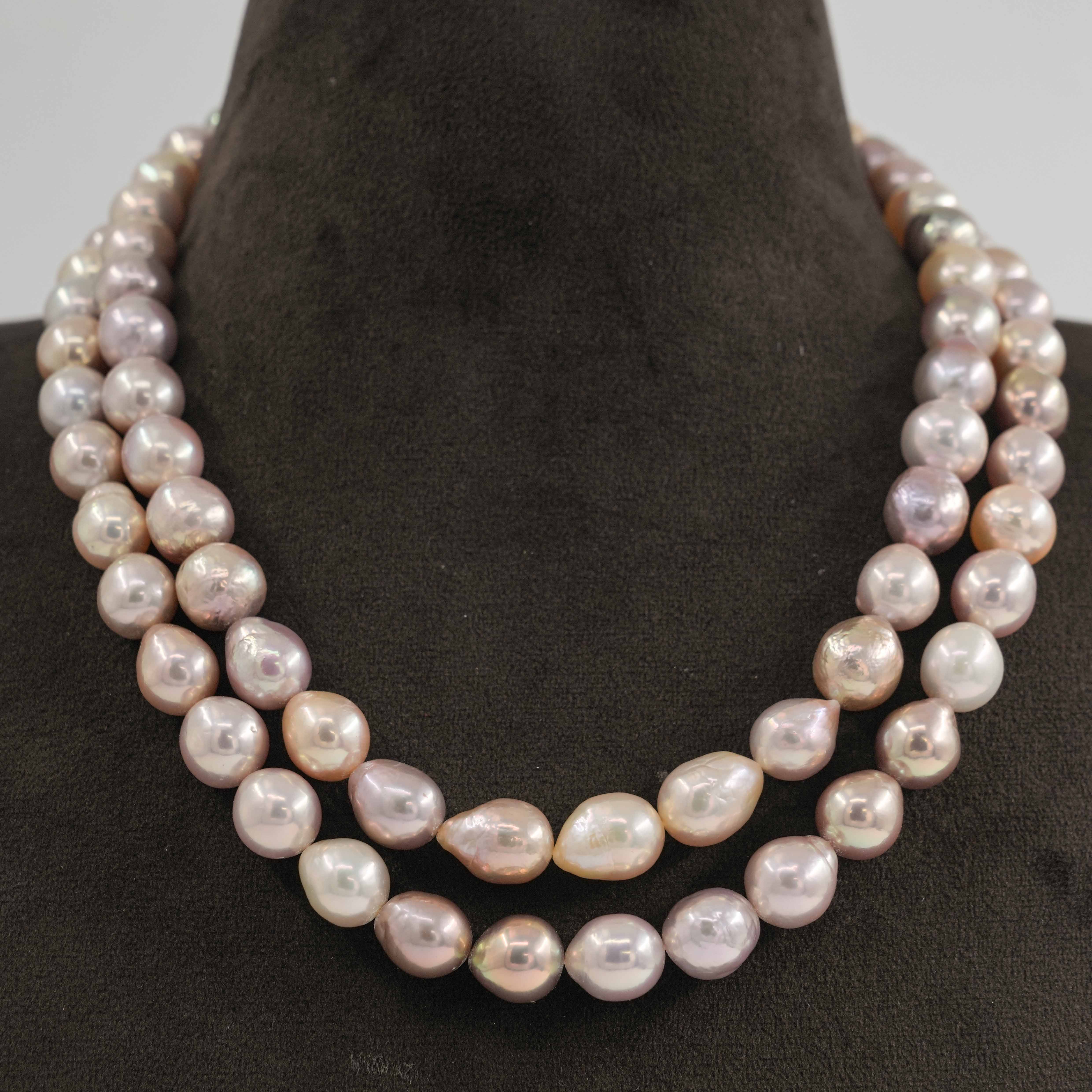 The Pearl Atelier by Kabra Pearls - Double Stranded Baroque Pearl Necklace